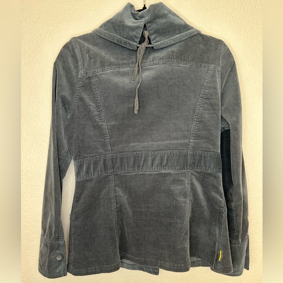 Lole Green/Grey Corduroy Button Down Jacket Size 8 - Picture 6 of 7